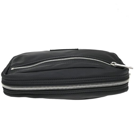 BURBERRY Logo Clutch Pouch Bag Nylon Black SHW 65RF576 - Picture 5 of 16